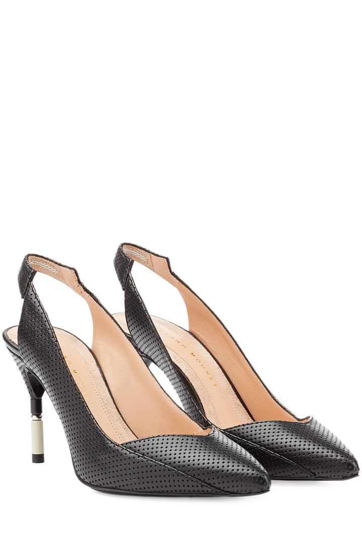 Roland Mouret Rosa Perforated Leather Sling-back Pumps
