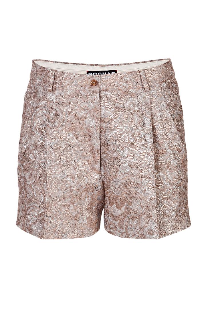 Rochas Rochas Metallic Jacquard Shorts - Mauve