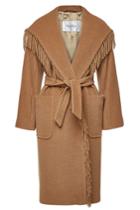 Max Mara Max Mara Parcos Camel Wool Coat With Fringe