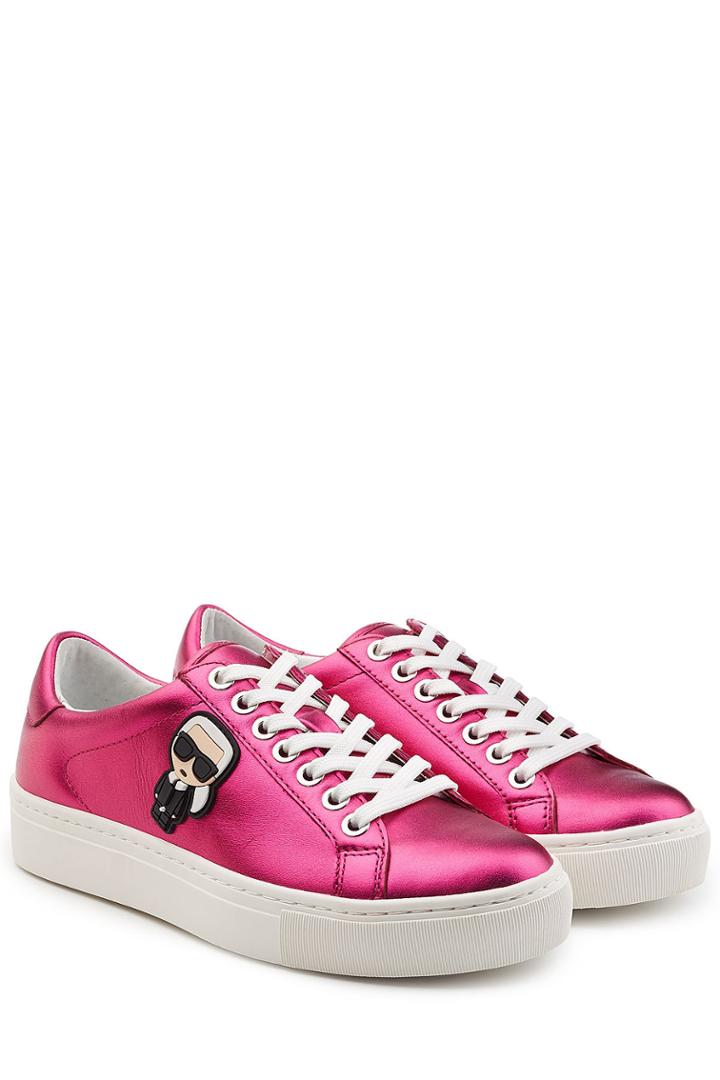Karl Lagerfeld Karl Lagerfeld Metallic Leather Sneakers