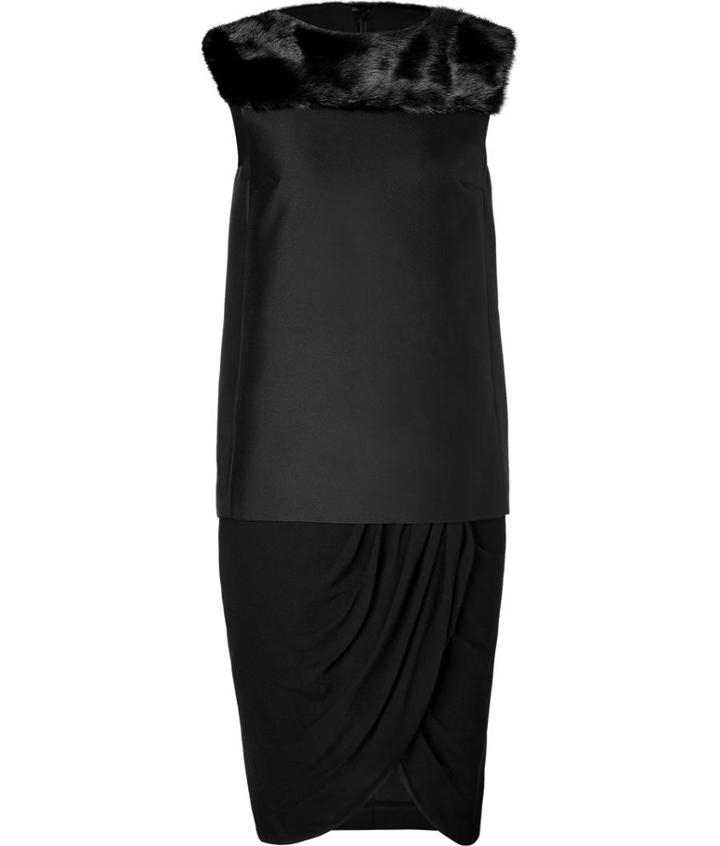 Giambattista Valli Silk Blend Dress With Fur Detail