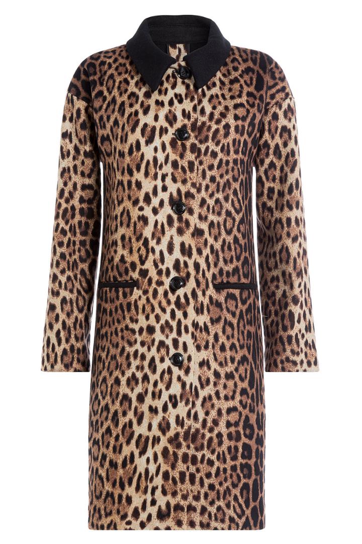 Boutique Moschino Boutique Moschino Leopard Print Wool Coat