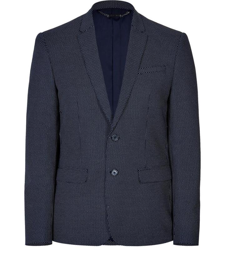 Michael Kors Stretch Cotton Micro Dot Blazer