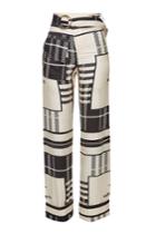 Self-portrait Self-portrait Printed Pants With Silk