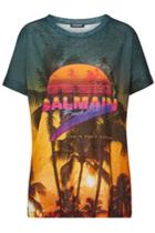Balmain Balmain Printed Linen T-shirt