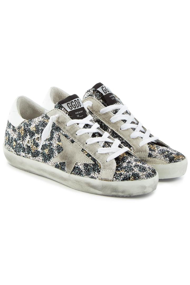 Golden Goose Deluxe Brand Golden Goose Deluxe Brand Super Star Leather And Glitter Sneakers