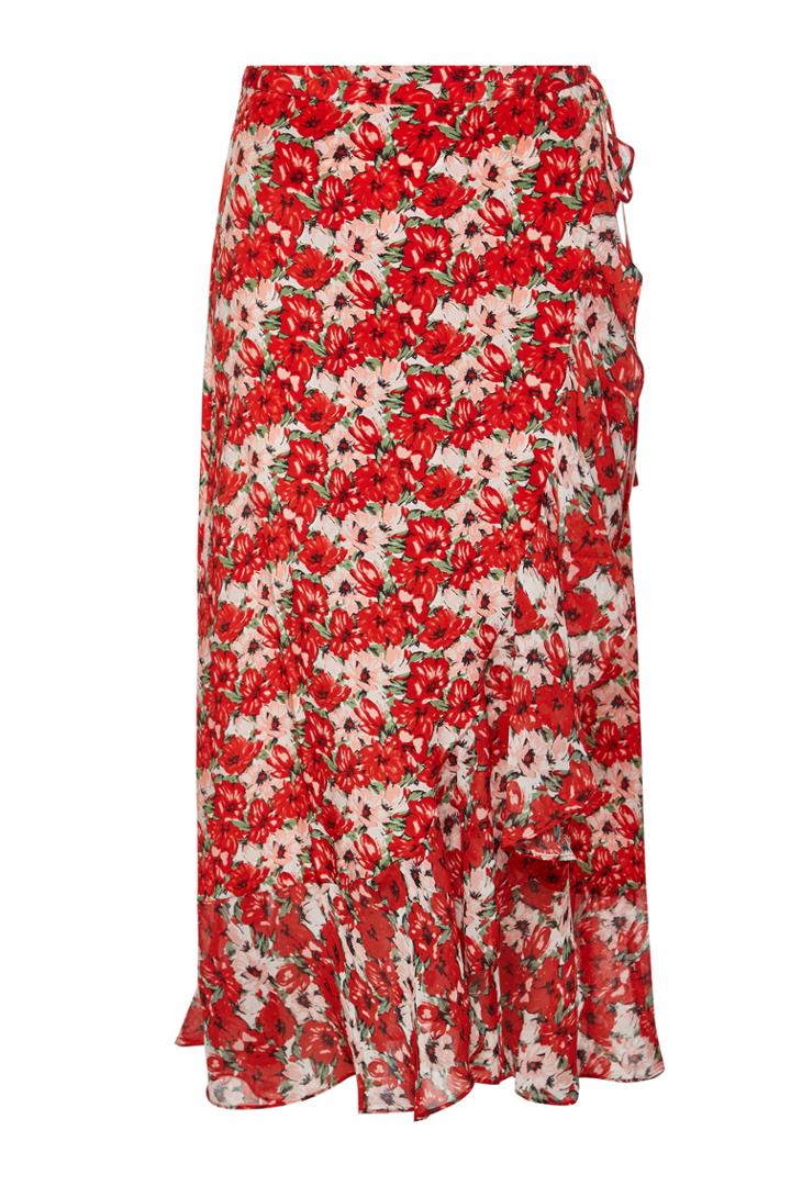 Rixo London Rixo London Gracie Printed Silk Wrap Skirt