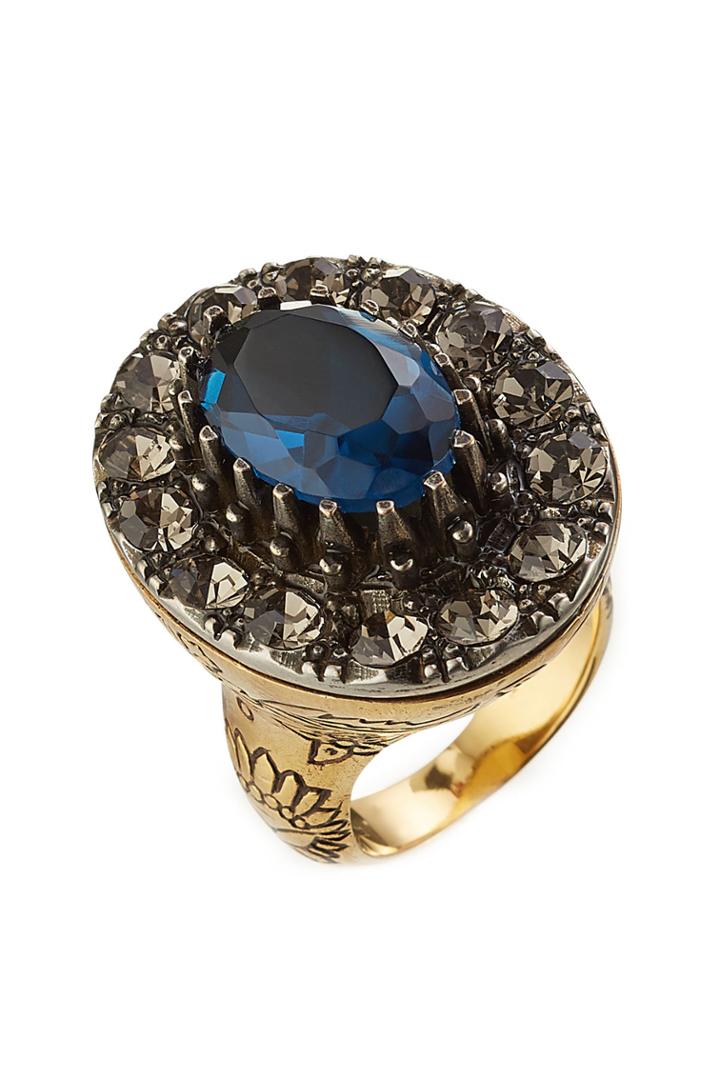 Alexander Mcqueen Alexander Mcqueen Embellished Cocktail Ring - Multicolored