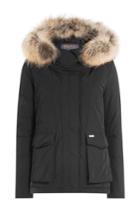 Woolrich Woolrich Short Military Parka With Fur-trimmed Hood - Black