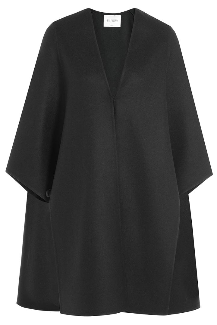 Valentino Valentino Virgin Wool Coat - Black