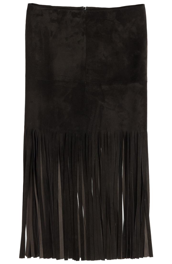 Valentino Suede Fringe Skirt