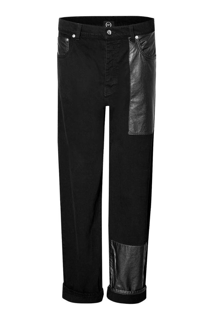 Mcq Alexander Mcqueen Mcq Alexander Mcqueen Cotton/leather Patchwork Boyfriend Jeans - Black