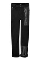 Mcq Alexander Mcqueen Mcq Alexander Mcqueen Cotton/leather Patchwork Boyfriend Jeans - Black