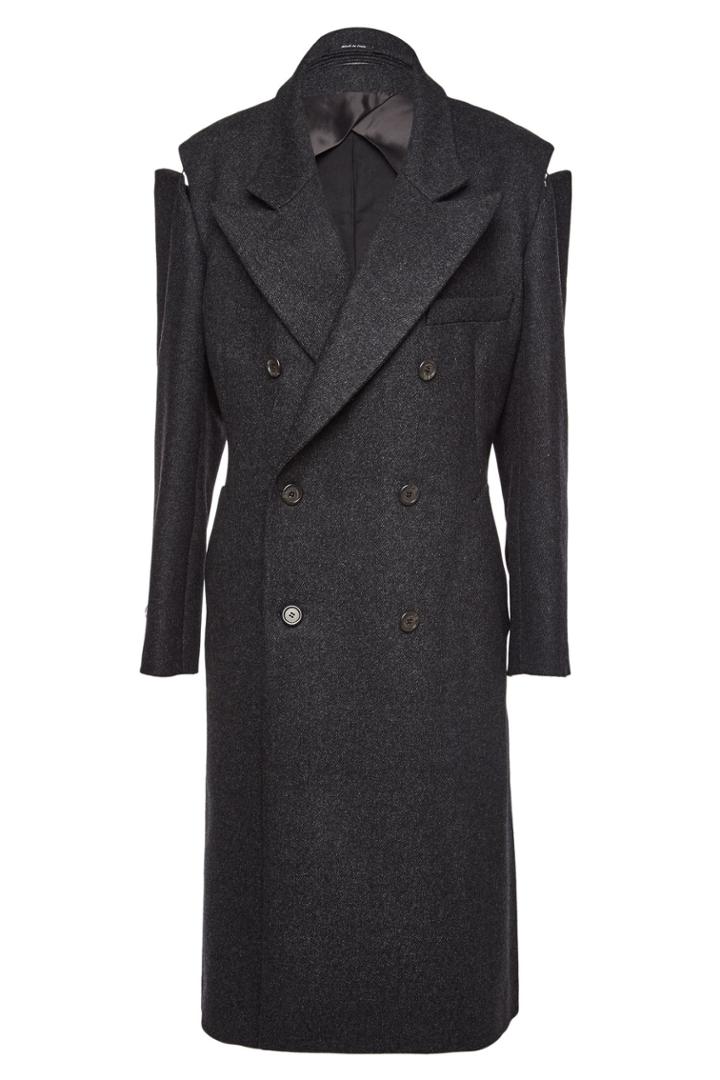 Maison Margiela Maison Margiela Wool-blend Coat With Zipped Shoulders