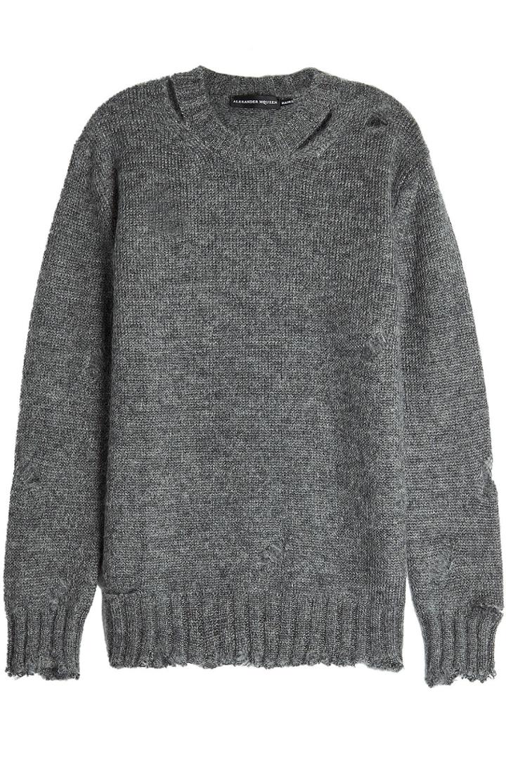 Alexander Mcqueen Alexander Mcqueen Distressed Mohair And Silk Pullover
