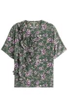 Rochas Rochas Printed Silk Blouse With Ruffles