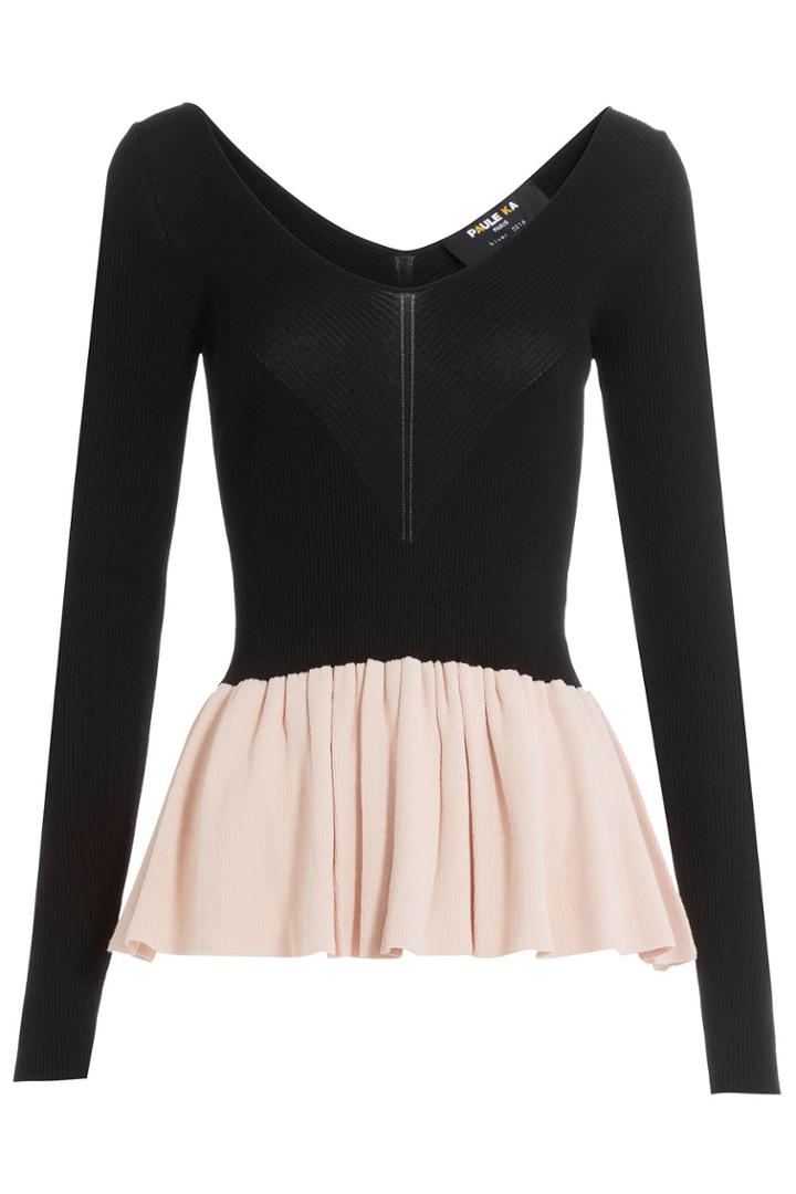 Paule Ka Paule Ka Pullover With Peplum - Black