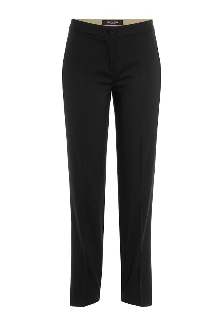 Etro Etro Cropped Wool Pants - Black