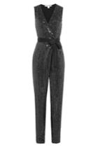 Diane Von Furstenberg Diane Von Furstenberg Sequined Silk Jumpsuit - Black