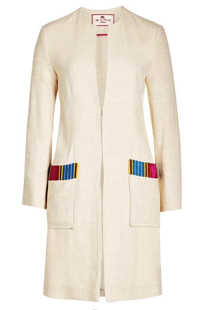 Etro Etro Embroidered Silk Blend Coat