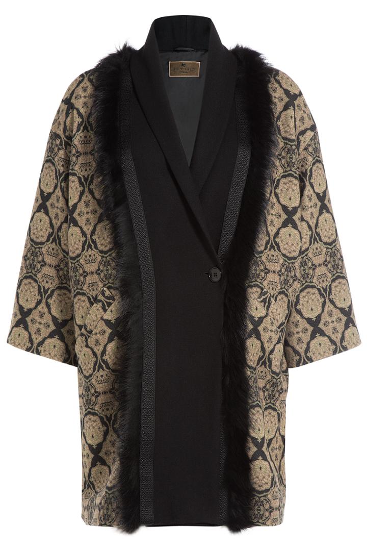 Etro Etro Wool Jacket With Fox Fur - Multicolor