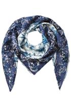 Alexander Mcqueen Alexander Mcqueen Printed Silk Scarf - Blue