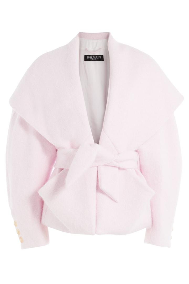 Balmain Balmain Boxy Jacket With Angora Wool - Rose