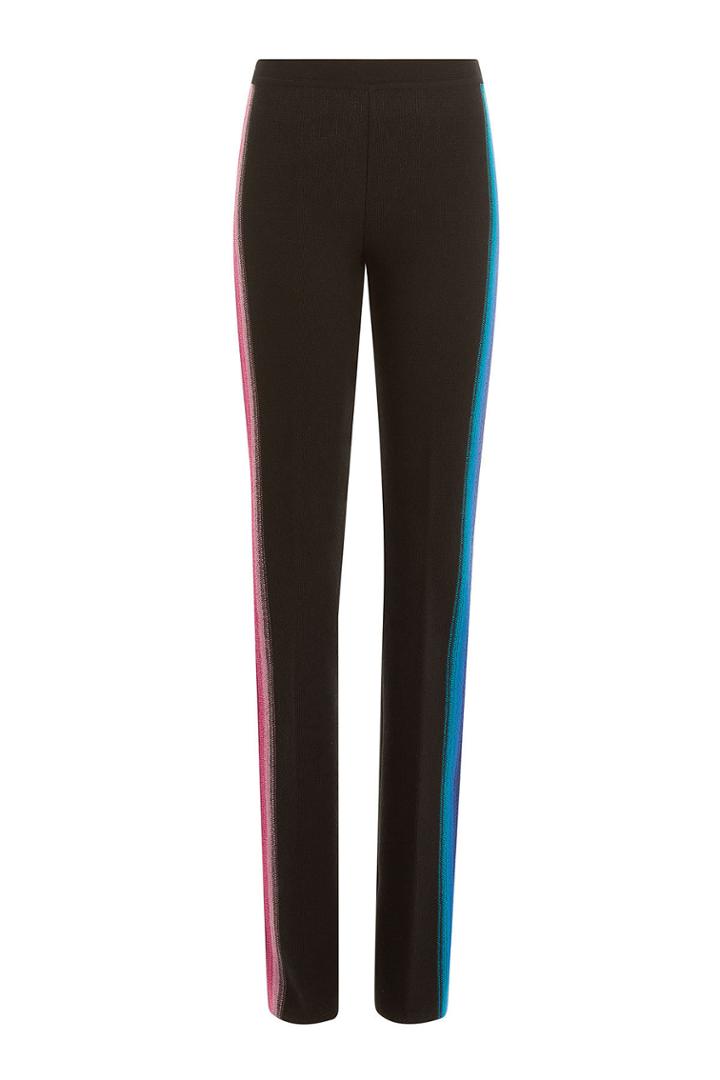 Missoni Missoni Wool Straight Leg Pants With Variegated Striping - Black