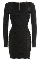 Balmain Balmain Mini Dress With Lace-up Detail - Black