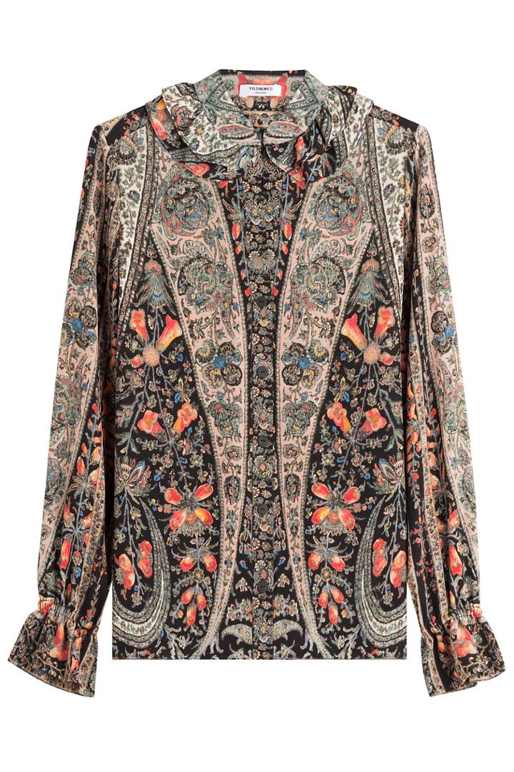 Vilshenko Vilshenko Printed Silk Blouse - Florals