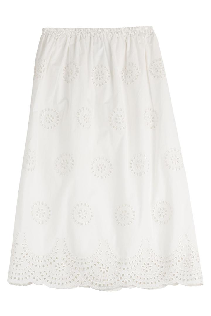 R.e.d. Valentino R.e.d. Valentino Embroidered Cotton Midi Skirt