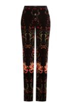 Roberto Cavalli Roberto Cavalli Printed Velvet Wide Leg Pants - Multicolor