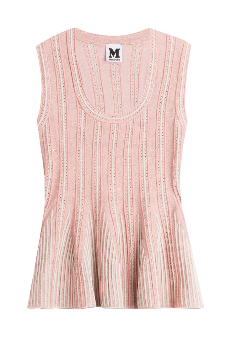 M Missoni M Missoni Knit Peplum Top - Pink