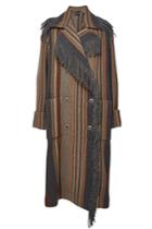 Etro Etro Printed Wool Coat With Fringed Trim