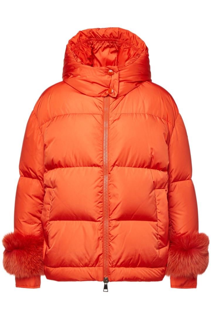 Moncler Moncler Down Jacket With Fox Fur Trims