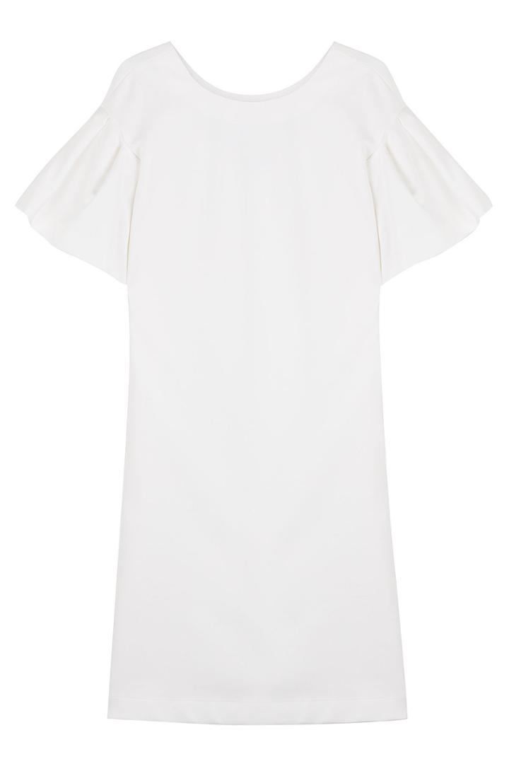 Agnona Agnona Cotton Dress With Ruffled Sleeves - White