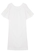 Agnona Agnona Cotton Dress With Ruffled Sleeves - White