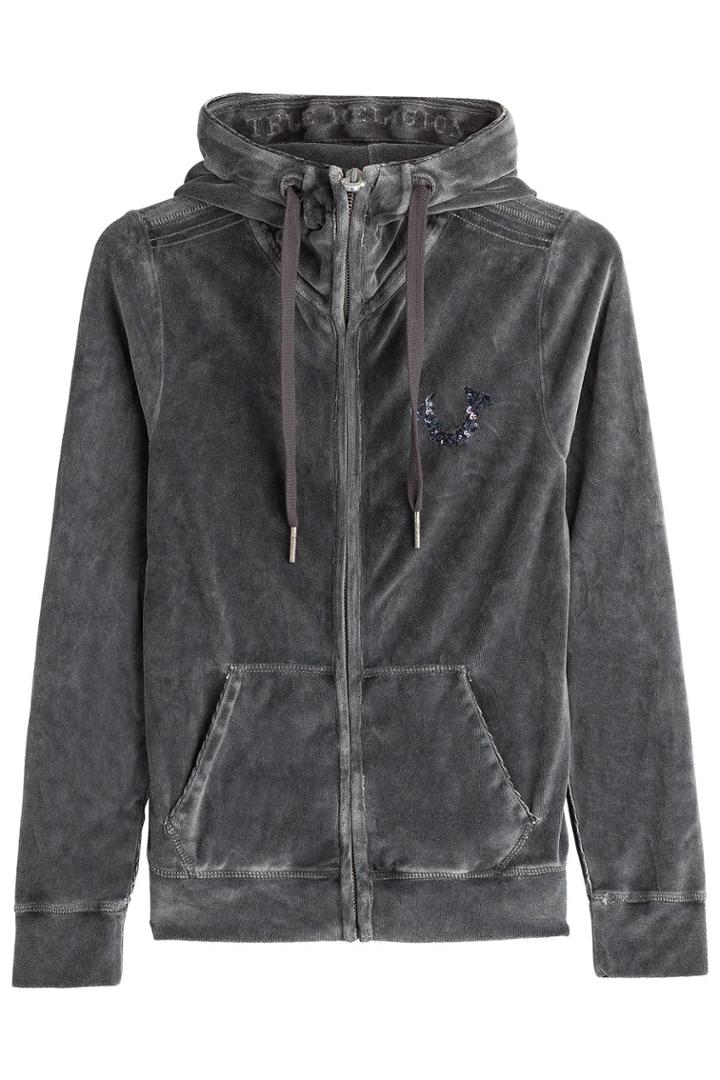 True Religion True Religion Velvet Hoody With Sequins
