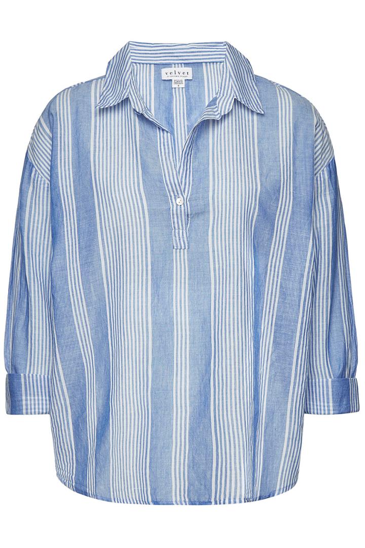 Velvet Velvet Tash Striped Cotton Blouse