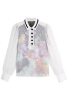 Carven Carven Sheer Blouse With Floral Underlay - Multicolored