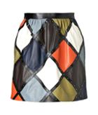 Valentino Leather Harlequin Mini-skirt
