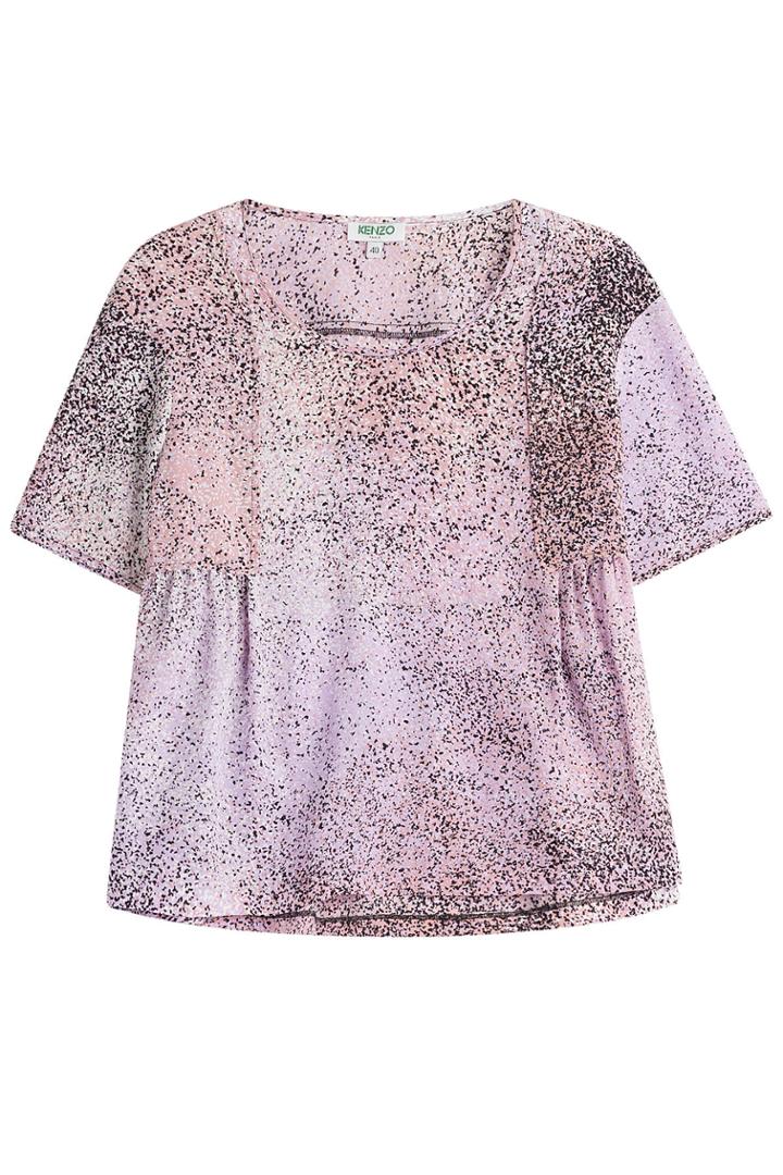 Kenzo Kenzo Silk Graphic Print Top - Purple