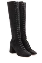 Red Valentino Red Valentino Lace-up Suede Boots - Black