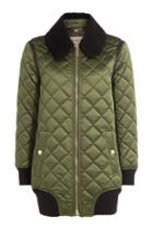Burberry London Burberry London Quilted Satin Jacket With Shearling
