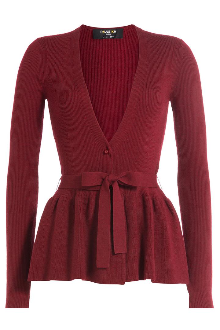Paule Ka Paule Ka Wool Cardigan With Peplum