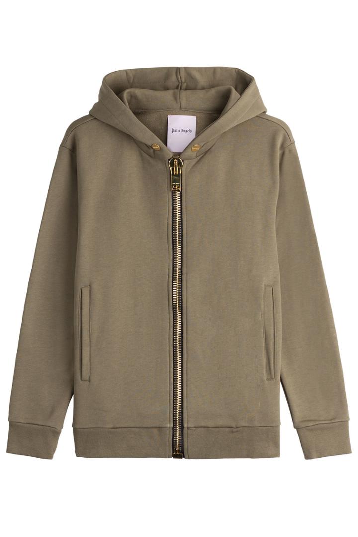 ??palm Angels??? ??palm Angels??? Zipped Cotton Hoody - Green