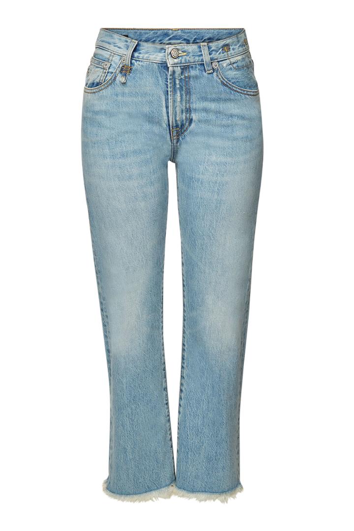 R13 R13 Bowie Straight Leg Jeans With Distressed Detail