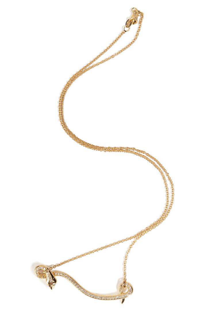 Ileana Makri Ileana Makri 18kt Yellow Gold Flying Snake Necklace With Diamonds