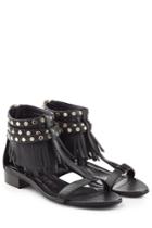 Burberry Burberry Abercorn Leather Sandals With Fringe