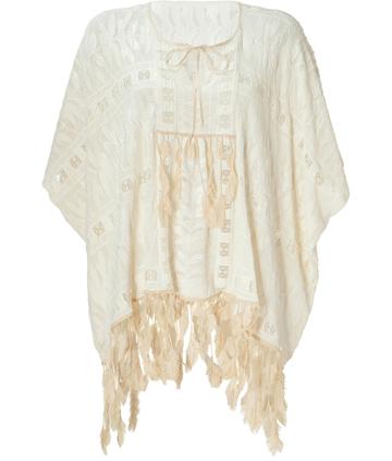 Anna Sui Cream Feather Embellished Top